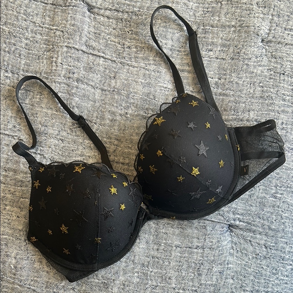 EUC Victorias Secret Star-Patterned Bra